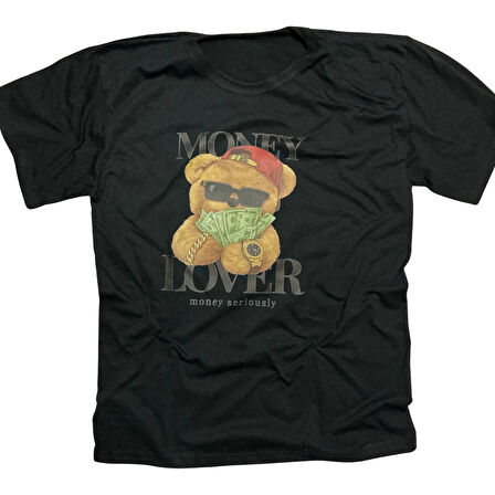 Zengin Ayıcık Baskılı Unisex Tişört
