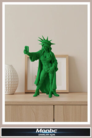 Monbc Modern Özgürlük Heykeli Figürü 3D Tasarım Dekoratif Biblo, Hediyelik ve Ev Ofis İçin Şık Aksesuar