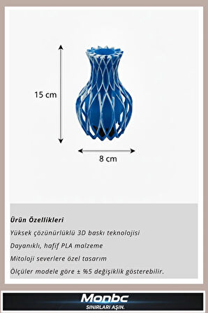 Monbc Modern Dekoratif Vazo 3D Tasarım Dekoratif Biblo, Hediyelik ve Ev Ofis İçin Şık Aksesuar