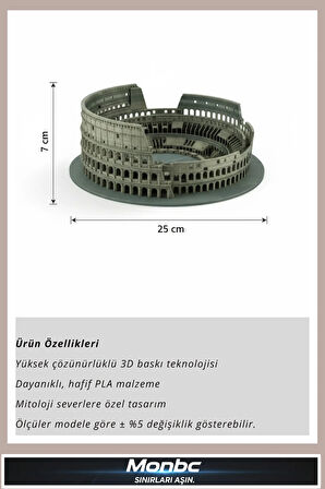 Monbc Roma Kolezyumu 3D Tasarım Dekoratif Biblo, Hediyelik ve Ev Ofis İçin Şık Aksesuar