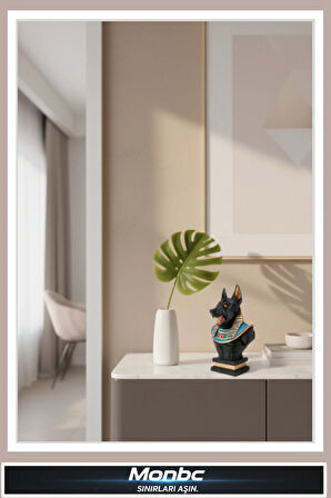 Monbc Antik Mısır Tanrısı 3D Tasarım Dekoratif Biblo, Hediyelik ve Ev Ofis İçin Şık Aksesuar