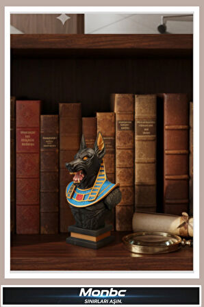 Monbc Antik Mısır Tanrısı 3D Tasarım Dekoratif Biblo, Hediyelik ve Ev Ofis İçin Şık Aksesuar