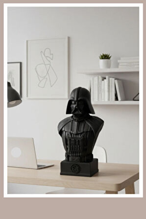 Monbc Darth Vader Büst  Star Wars 3D Tasarım Dekoratif Biblo, Hediyelik ve Ev Ofis İçin Şık Aksesuar