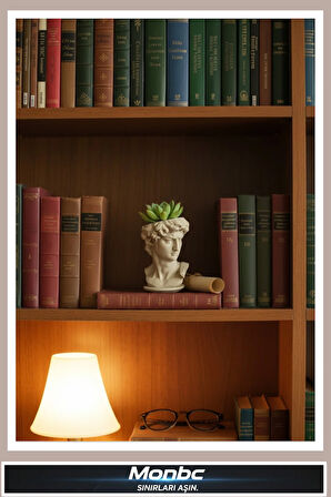 Monbc David Form Saksı Klasik Sanat Temalı 3D Tasarım Dekoratif Biblo, Hediyelik ve Ev Ofis İçin Şık Aksesuar