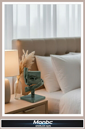 Monbc Modern Sanat Büstü 3D Tasarım Dekoratif Biblo, Hediyelik ve Ev Ofis İçin Şık Aksesuar