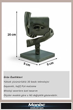 Monbc Modern Sanat Büstü 3D Tasarım Dekoratif Biblo, Hediyelik ve Ev Ofis İçin Şık Aksesuar