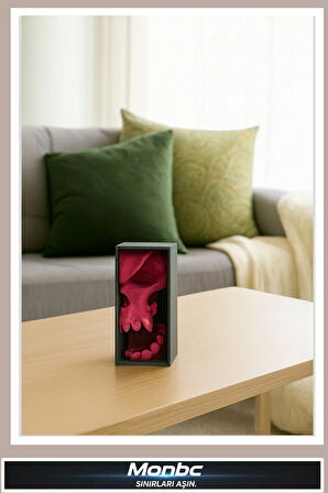 Monbc Scream Skull Kitaplık Ayracı 3D Tasarım Dekoratif Biblo, Hediyelik ve Ev Ofis İçin Şık Aksesuar