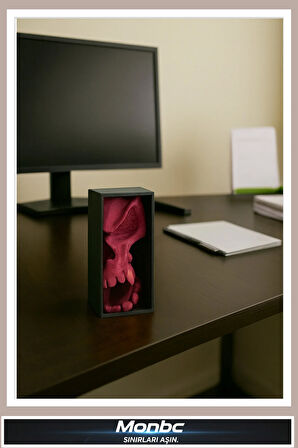 Monbc Scream Skull Kitaplık Ayracı 3D Tasarım Dekoratif Biblo, Hediyelik ve Ev Ofis İçin Şık Aksesuar