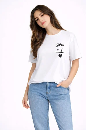 Sevgili Kombini You I Yazılı Çift Tişört Oversize Unisex Partner Kombin Seti