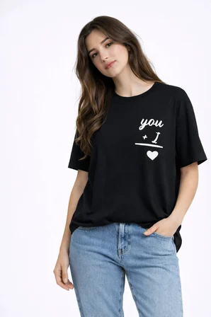 Sevgili Kombini You I Yazılı Çift Tişört Oversize Unisex Partner Kombin Seti