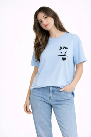 Sevgili Kombini You I Yazılı Çift Tişört Oversize Unisex Partner Kombin Seti