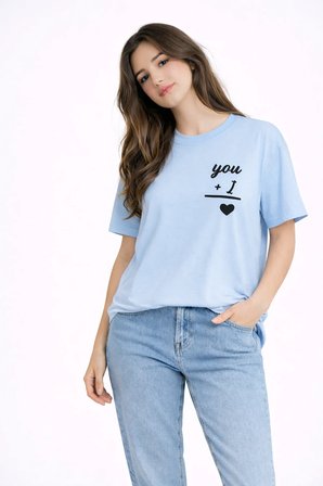 Sevgili Kombini You I Yazılı Çift Tişört Oversize Unisex Partner Kombin Seti