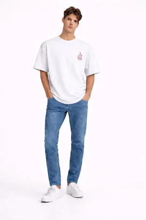 Sevgili Kombini Ateş Su Minimal Çift Tişört Oversize Unisex Partner Kombin Seti