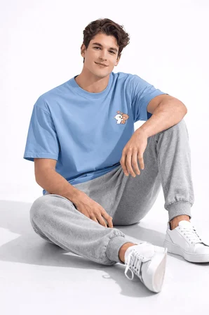 Sevgili Kombini Ayıcık Baskılı Çift Tişört Oversize Unisex Partner Kombin Seti