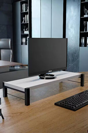 Monitör ve Laptop Yükseltici Stand – 50x20 cm Ergonomik Masaüstü Bilgisayar Sehpası, Ofis ve Ev İçin Dayanıklı Masaüstü Organizer