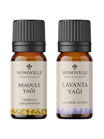 Niaouli Yağı 10 ml, Lavanta Yağı 10 ml 2'li Set %100 Saf ve Doğal (Niaouli and Lavender Oil) 2x10 ml
