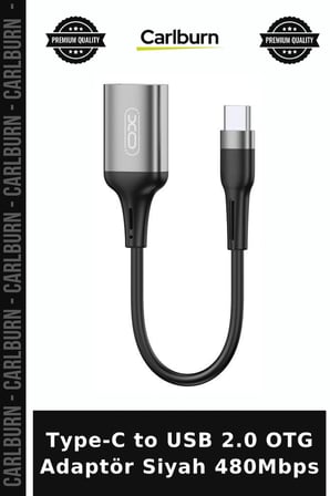 Type-C to USB 2.0 OTG Adaptör Siyah 480Mbps Bilgisayar Fonksiyonel Aygıt
