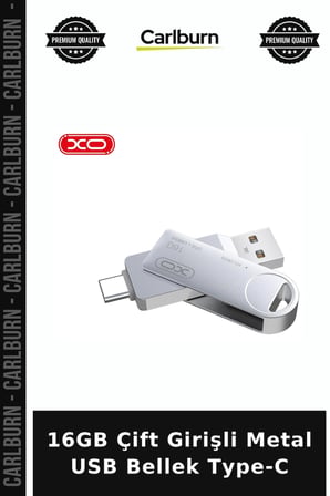 16GB Çift Girişli Metal USB Bellek Type-C Aktarım Port Hafıza