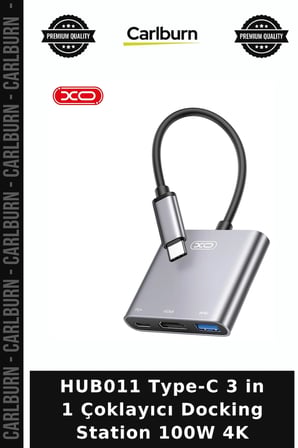 HUB011 Type-C 3 in 1 Çoklayıcı Docking Station 100W 4K Veri Cihaz Aparat