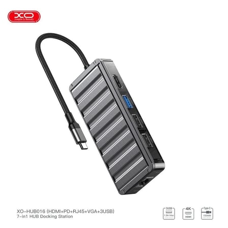 7'si 1 Arada HDMI Ethernet VGA HUB Dönüştürücü Teknoloji Elektronik Bilgisayar