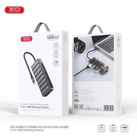 7'si 1 Arada HDMI Ethernet VGA HUB Dönüştürücü Teknoloji Elektronik Bilgisayar