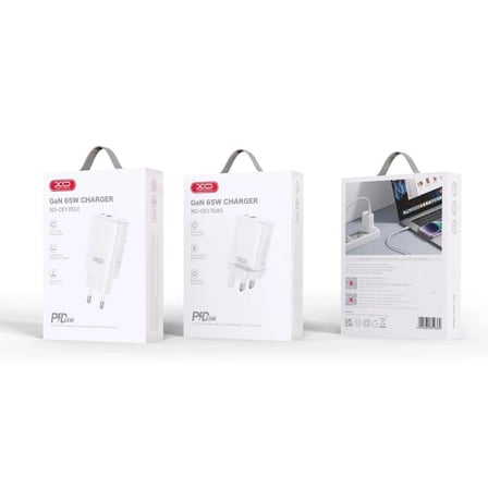 CE17(EU) 65W Q.C PD Fast Hızlı USB-C USB-A Çift Çıkışlı Şarj Aleti Adaptörü Günlük Ofis Ev