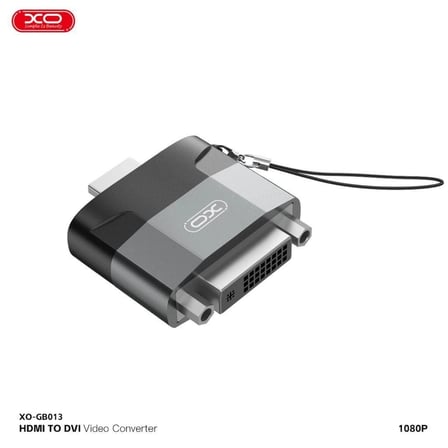 HDMI to DVI Video Dönüştürücü Adaptör (GB013) 1080P Bilgisayar Ucu Siyah Parça