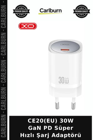 CE20(EU) 30W GaN PD Süper Hızlı Şarj Adaptörü Ofis Şarjı Mini Adaptör Teknoloji Aleti