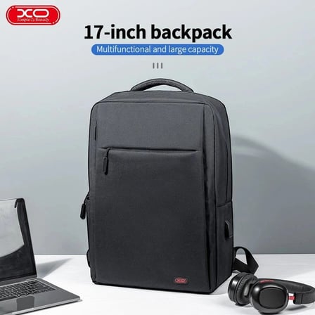 CB02 17 İnç Su Geçirmez Fonksiyonel Laptop Sırt Çantası Fermuarlı Kumaş Çanta Bölmeli Stil