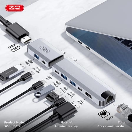 USB-C Hub Çoklayıcı 4K 100W Bütünleyici Ekipman Aparat