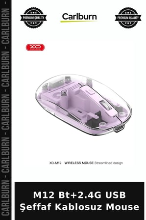 M12 Bt+2.4G USB Şeffaf Kablosuz Mouse Elektronik Bağlantı