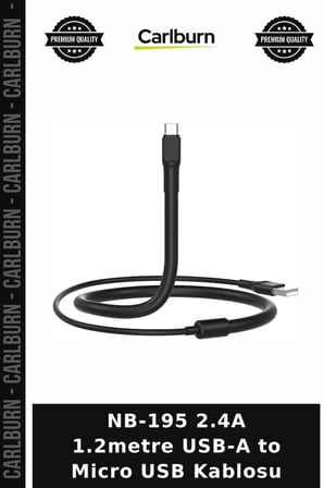 NB-195 2.4A 1.2metre USB-A to Micro USB Kablosu Tablet Araç Bireysel