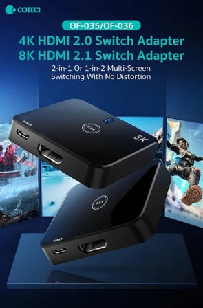 COTECi 4K HDMI 2.0 Anahtarlayıcı Çoğaltıcı Dönüştürücü Aktarıcı