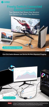 COTECi 4K HDMI 2.0 Anahtarlayıcı Çoğaltıcı Dönüştürücü Aktarıcı