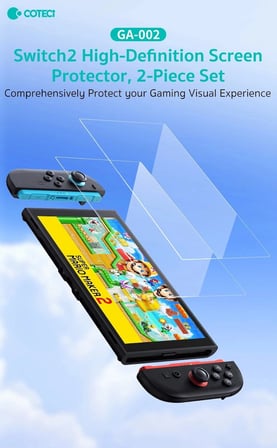 COTECi Nintendo Switch 2 2'li HD Temperli Cam Koruyucu Seti Ekran Ürünü Oyun Aksesuarı