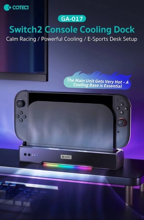 COTECi Nintendo Switch 2 Cooling Dock Soğutucu Şarj Standı Cihaz Tutucu Konsol Şarjı Oyuncu Ünite