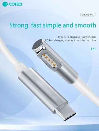 COTECi MacBook USB-C Şarj ve Data Kablosu Seyahat Aktarım Güç