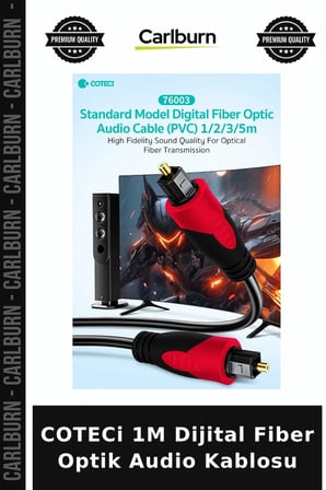 COTECi 1M Dijital Fiber Optik Audio Kablosu İletişim Müzik Ekipman
