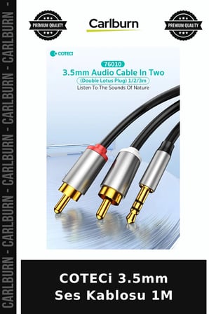 COTECi 3.5mm Ses Kablosu 1M Çok Amaçlı Günlük Aksesuar