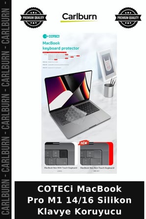 COTECi MacBook Pro M1 14/16 Silikon Klavye Koruyucu Seyahat Eşyası Taşınabilir Çalışma Masası