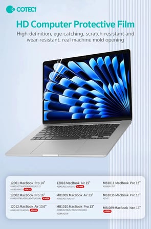 COTECi 2022 Macbook Air 13.6 HD Bilgisayar koruyucu film A2681 Ekran Ekipman Tabaka