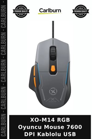 XO-M14 RGB Oyuncu Mouse 7600 DPI Kablolu USB Bilgi Sistem Oyun