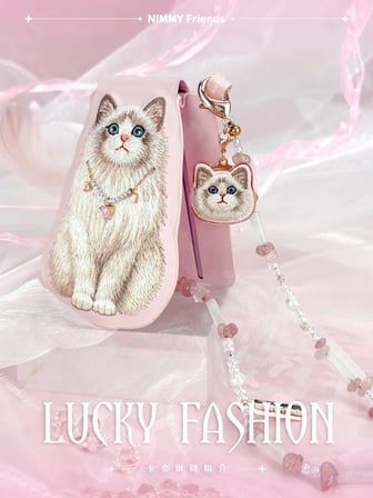 Nimmy MagSafe Stand Ve Kartlık Pink Ragdoll 3D Telefon Askısı Pembe Kapak Cep Telefonu