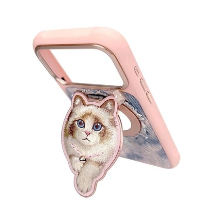 Nimmy | Manyetik 3D Nakışlı Kolyeli Telefon Standı Görüşme Aparatı Fonksiyonel Stant
