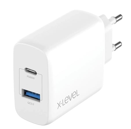 X-LEVEL XC4035 X-CHARGER ULTRABOOST 65W ŞARJ ADAPTÖR 2PORT Bağlantı Ucu Seyahat Aleti Beyaz Başlık