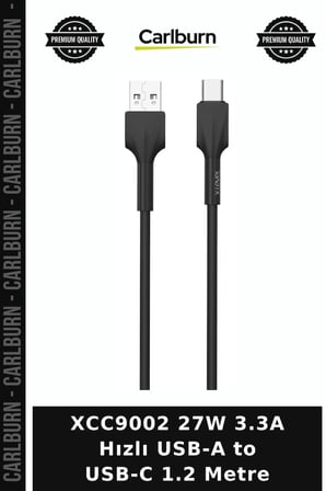 XCC9002 27W 3.3A Hızlı USB-A to USB-C 1.2 Metre Bağlantı Aparatı Seyahat Gereci
