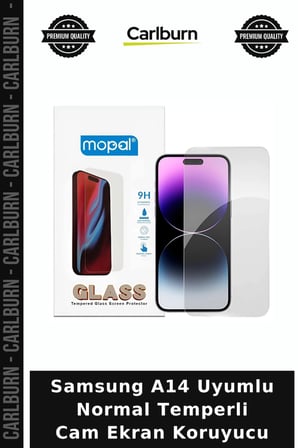 Samsung A14 Uyumlu Normal Temperli Cam Ekran Koruyucu Cep Telefonu Cihaz Koruma