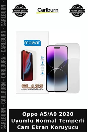 Oppo A5/A9 2020 Uyumlu Normal Temperli Cam Ekran Koruyucu Telefon Örtüsü Cep Aksesuarı Cihaz Koruma