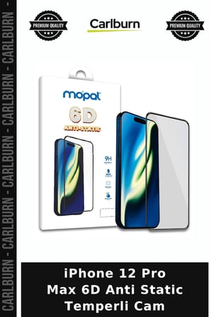 iPhone 12 Pro Max 6D Anti Static Temperli Cam Ekran Filmi Telefon Camı Mobil Koruma
