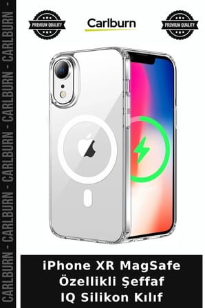 iPhone XR MagSafe Özellikli Şeffaf IQ Silikon Kılıf Telefon Koruma Cihaz Aksesuarı Mobil Aksesuar